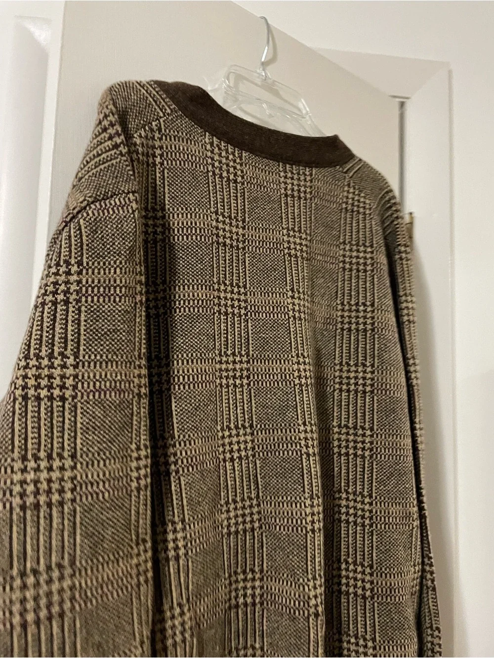 J. Crew Rugged Merino V-Neck Cardigan Sweater in Glen Plaid